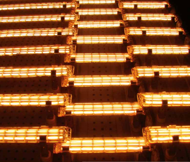 Bottle label heater lamp